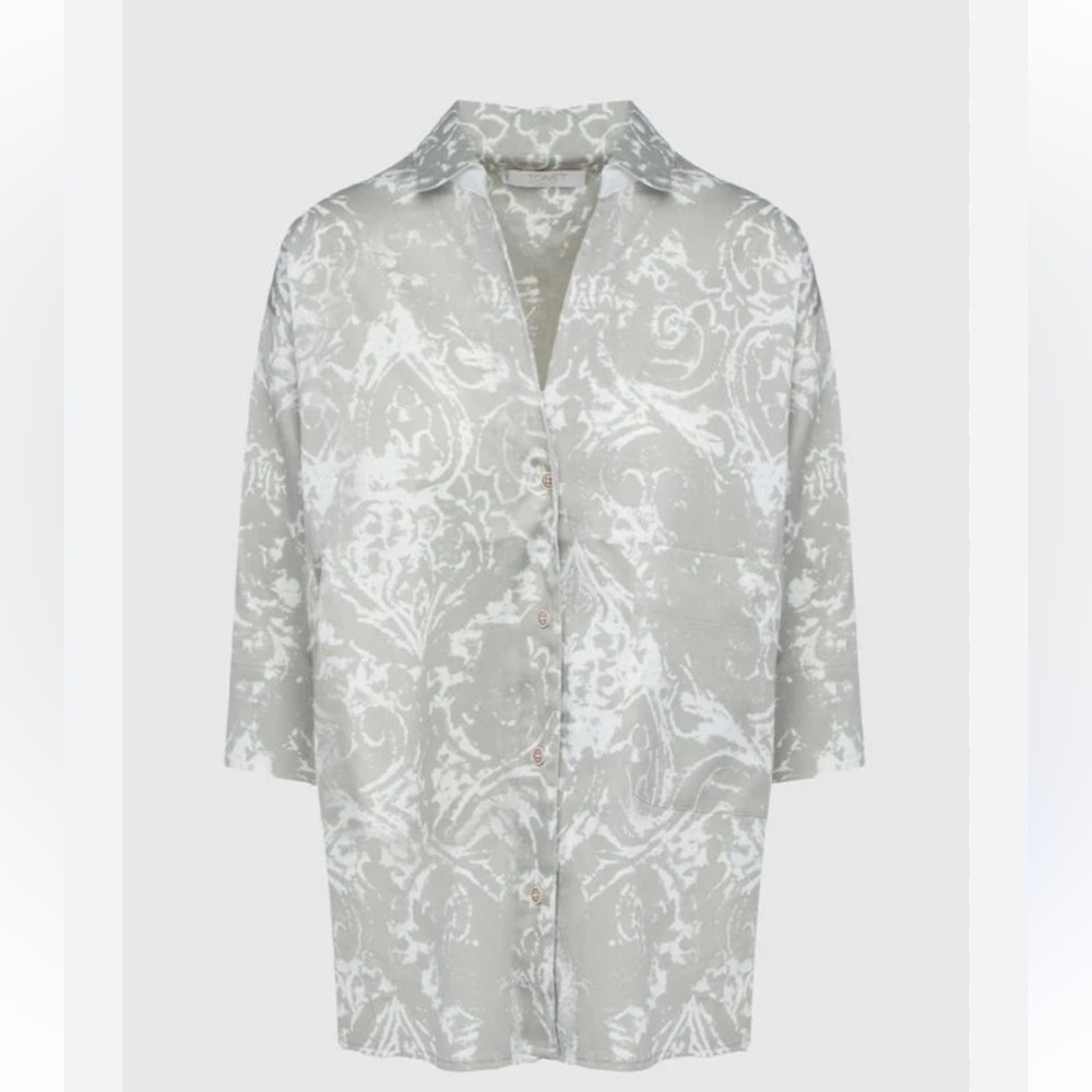 TONET
Women's blouse with pattern gray- high quality designer piece- size Medium